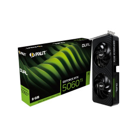 Видеокарта PALIT GeForce RTX 5060 Ti Dual, 8GB GDDR7, 128 bit, 1x HDMI 2.1b, 3x DP 2.1b - NE7506T019P1-GB2062D