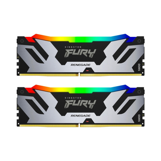 RAM памет Kingston FURY Renegade DDR5 64GB, 2x32GB, UDIMM, 6400MT/s CL32, Intel XMP, Silver Heatsink, Kit of 2