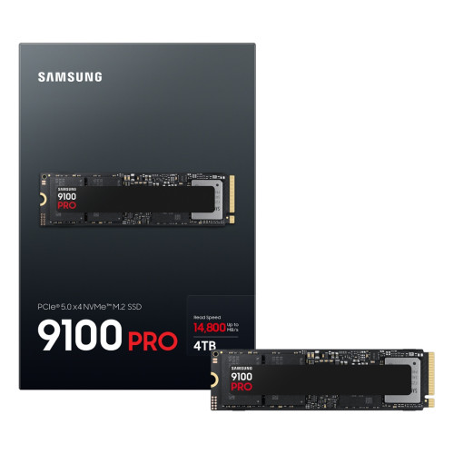Вътрешен SSD диск SAMSUNG 9100 PRO, NVMe, M.2, 4TB, PCIe 5.0, 14.800 MB/s Read, 13.400 MB/s Write