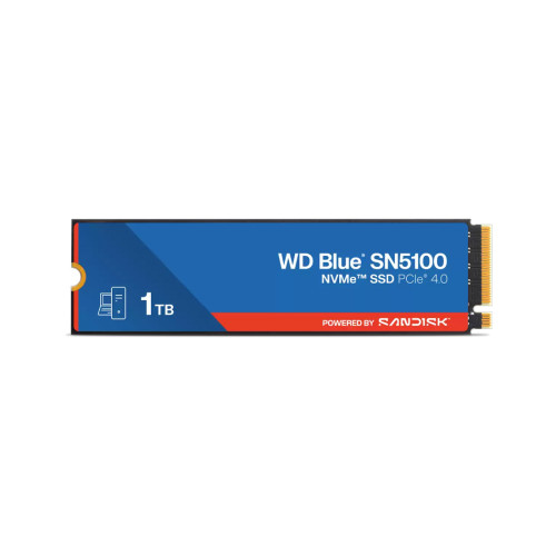 Вътрешен SSD диск Western Digital Blue SN5100, 1TB, M.2 NVMe PCIe Gen 4.0, до 7100MB/s, 3D NAND, nCache 4.0