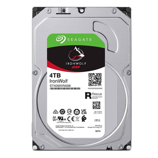 Вътрешен твърд диск SEAGATE IronWolf NAS, ST4000VN006, 4TB, 5400rpm, 256MB кеш, 3.5 инча - (8 броя)