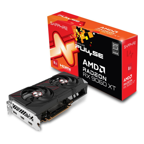 Видеокарта SAPPHIRE PULSE Radeon RX 9060 XT Gaming OC Dual, 8GB GDDR6, 128-bit, PCIe5.0, HDMI, DP