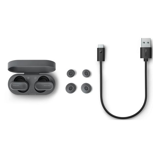 Безжични слушалки PHILIPS True Wireless Earbuds, IPX4, TAT3509GY/00