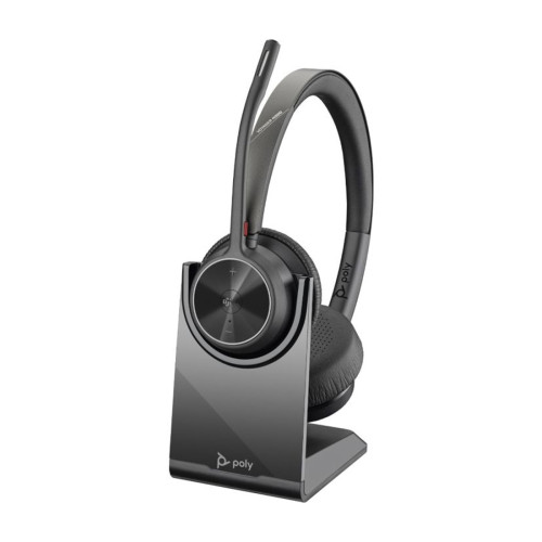 Безжични слушалки Poly Voyager 4320, 76U49AA, USB-A + BT700, Black