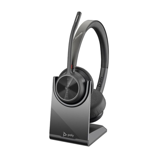 Безжични слушалки Poly Voyager 4320, 76U49AA, USB-A + BT700, Black