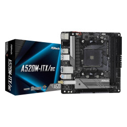 Дънна платка ASRock A520M-ITX/AC, AM4, 2xDDR4, 1xPCIe 3.0, DisplayPort, HDMI, mITX