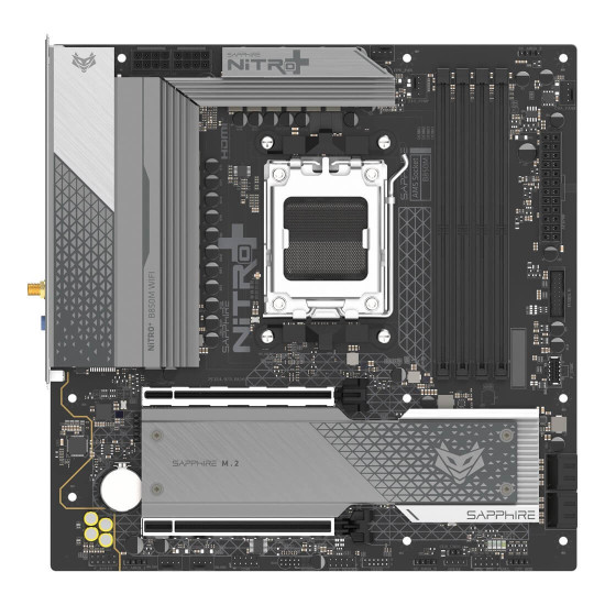 Дънна платка Sapphire NITRO+ AMD B850M, AM5, 4xDDR5, PCIe5, LAN 2.5 Gbps, WiFi6, USB, mATX