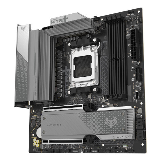 Дънна платка Sapphire NITRO+ AMD B850M, AM5, 4xDDR5, PCIe5, LAN 2.5 Gbps, WiFi6, USB, mATX