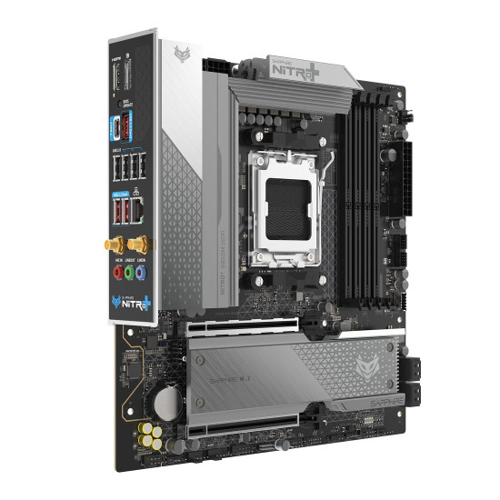 Дънна платка Sapphire NITRO+ AMD B850M, AM5, 4xDDR5, PCIe5, LAN 2.5 Gbps, WiFi6, USB, mATX
