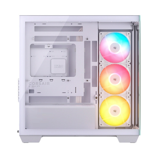 Кутия за компютър Corsair 2800X RS-R ARGB, панорамно стъкло, Micro-ATX, White