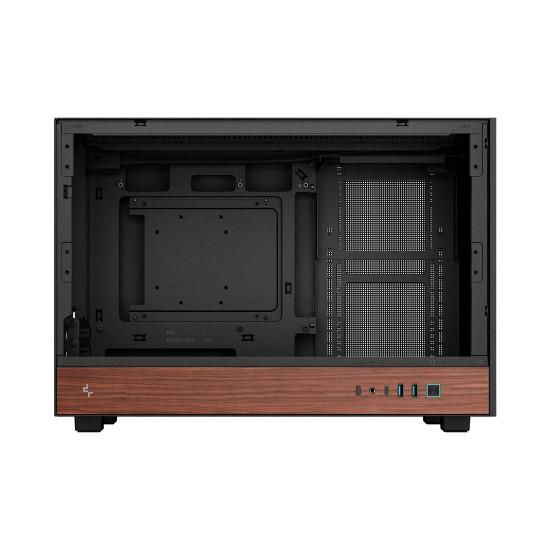 Кутия за компютър DeepCool CH260 WOOD, Mini Tower, 2 x USB 3.0, 1 x USB Type-C Gen 2, 1 x Audio, Black