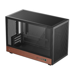 Кутия за компютър DeepCool CH260 WOOD, Mini Tower, 2 x USB 3.0, 1 x USB Type-C Gen 2, 1 x Audio, Black