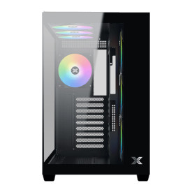 Кутия за компютър XIGMATEK Aqua V Air, Black, ATX, U3x2 + Type C, 2PCS TG, 6PCS Z22A Reverse & 1PC Z22A, ARGB Remote Control Kit