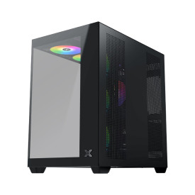 Кутия за компютър XIGMATEK Aqua V Air, Black, ATX, U3x2 + Type C, 2PCS TG, 6PCS Z22A Reverse & 1PC Z22A, ARGB Remote Control Kit