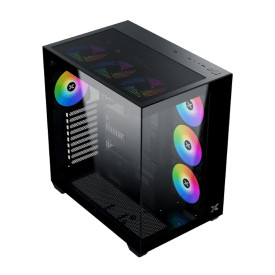 Кутия за компютър XIGMATEK Aqua V Air, Black, ATX, U3x2 + Type C, 2PCS TG, 6PCS Z22A Reverse & 1PC Z22A, ARGB Remote Control Kit