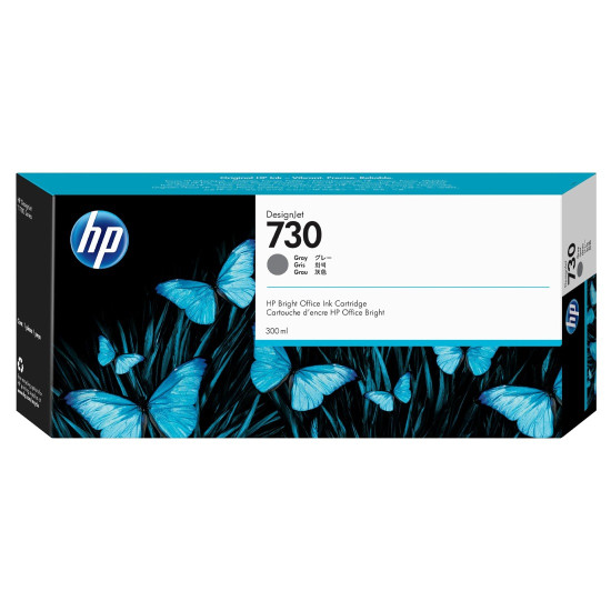 Мастило HP 730, P2V72A, за T1600 / T2600 / T1700, Gray 
