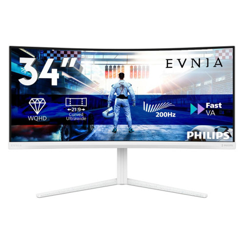 Монитор Philips 34M2C5601QA, 34 инча Fast VA, UWQHD (3440 x 1440), 200Hz, 21:9