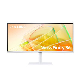 Монитор SAMSUNG ViewFinity S6 LS34C650TAUXEN, 34 инча, 21:9, извит 1000R, 3440 x 1440, VA, 5 ms, 100 Hz, HDMI, Thunderbolt, White