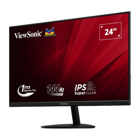 Монитор ViewSonic VA24E2-H, 23.8 инча IPS, Full HD (1920 x 1080), 144Hz, 1 ms, HDMI, D-Sub
