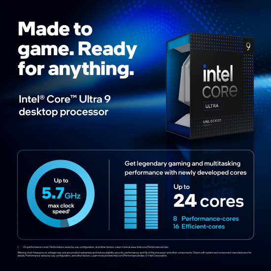 Процесор INTEL Core Ultra 9 285K, 5.7GHz, FCLGA18W, LGA1851, 36M Cache, Boxed