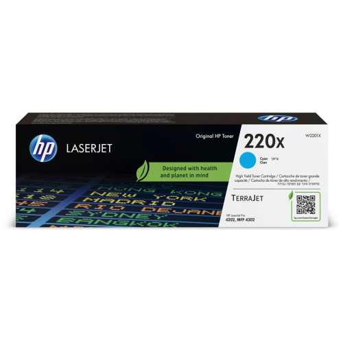Тонер касета HP 220X, W2201X, Cyan