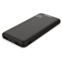 Външна батерия PHILIPS DLP1810CB, 10000 mAh, 2xUSB-A, USB-C, Black