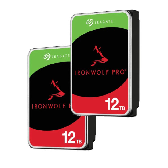 Вътрешен твърд диск Seagate IronWolf Pro NAS 24TB, 2x12TB, 7200rpm, SATA 6Gb/s, 3.5 инча - (2 броя)