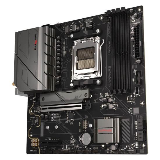 Дънна платка Sapphire Pulse B850M WIFI, AM5, 4xDDR5, PCIe5, LAN 2.5 Gbps, WiFi6, USB, mATX