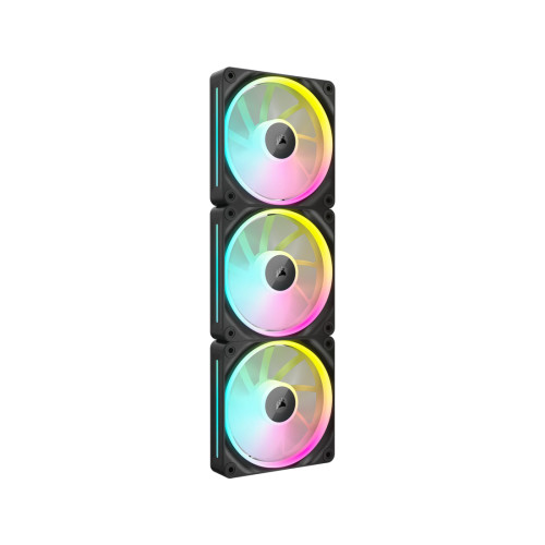 Комплект вентилатори Corsair LX120, 120mm, PWM, RGB Addressable, 2400 RPM, Dual Light Loop, Magnetic Dome, iCUE LINK