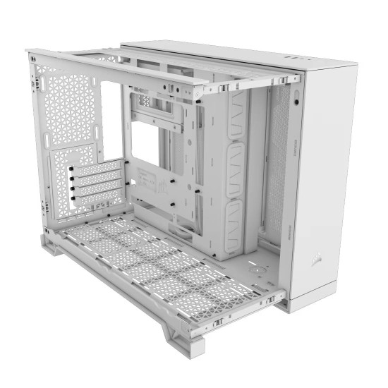 Кутия за компютър Corsair 2500D AIRFLOW, Mid-Tower, Dual Chamber, Tempered Glass, Micro-ATX, Mini-ITX, White