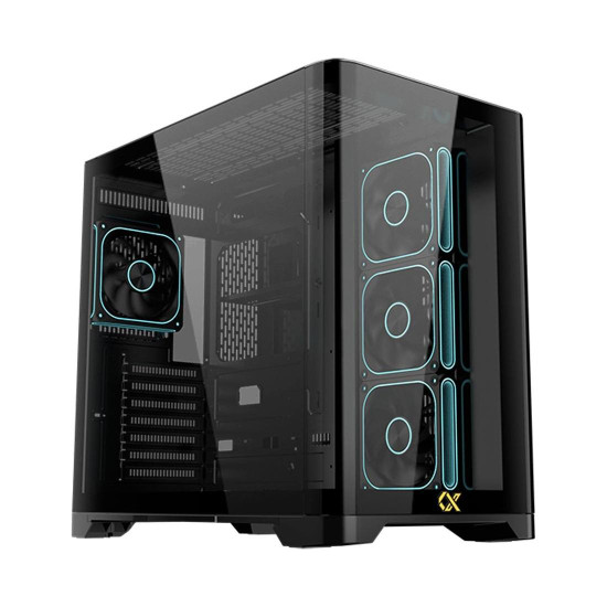 Кутия за компютър Crystal Storm V2 EN49392, E-ATX, USB 3.0 + USB 2.0, ARGB PCB, Black