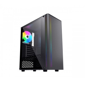 Кутия за компютър VLINE U10, 2x3.5" HDD, 2x2.5"SSD, USB 3.0x1,USB 2.0x2,Slots 7, no PSU, 120mm, RGB, Black