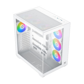 Кутия за компютър XIGMATEK Aqua V Air Arctic, White, ATX, U3x2 + Type C, 2PCS TG, 6PCS Z22A Arctic Reverse & 1PC Z22A Arctic, ARGB Remote Control Kit
