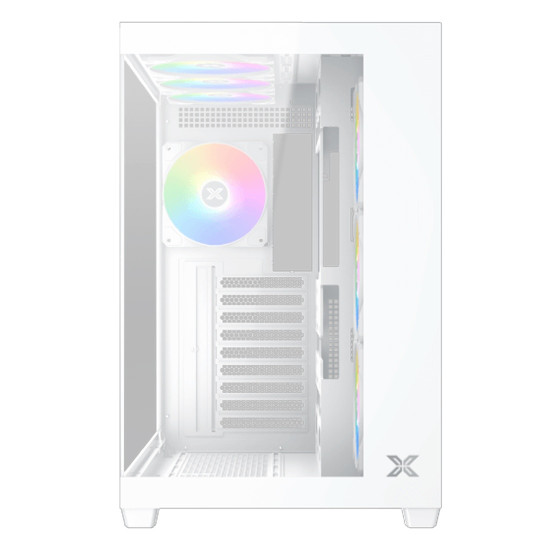 Кутия за компютър XIGMATEK Aqua V Air Arctic, White, ATX, U3x2 + Type C, 2PCS TG, 6PCS Z22A Arctic Reverse & 1PC Z22A Arctic, ARGB Remote Control Kit
