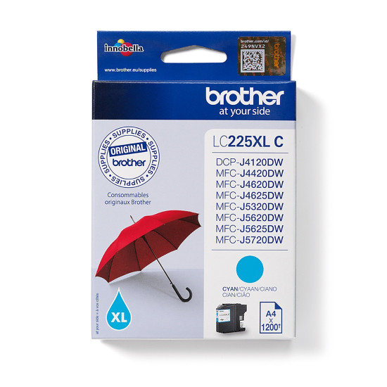 Мастило BROTHER LC225XLC Cyan
