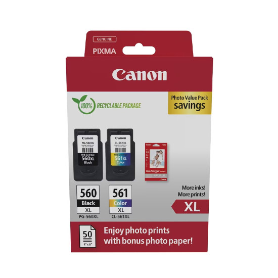 Мастило Canon PG-560XL/CL-561XL Photo Value Pack, Tri-colour