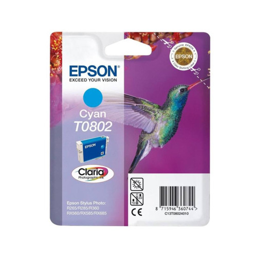 Мастило EPSON T0802, C13T08024011, Cyan