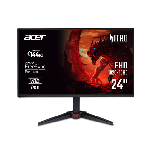 Монитор Acer VG240Y P6bmipx, 23.8 инча, IPS, FHD 1920x1080, 144Hz, 1ms VRB, HDMI, DisplayPort, FreeSync