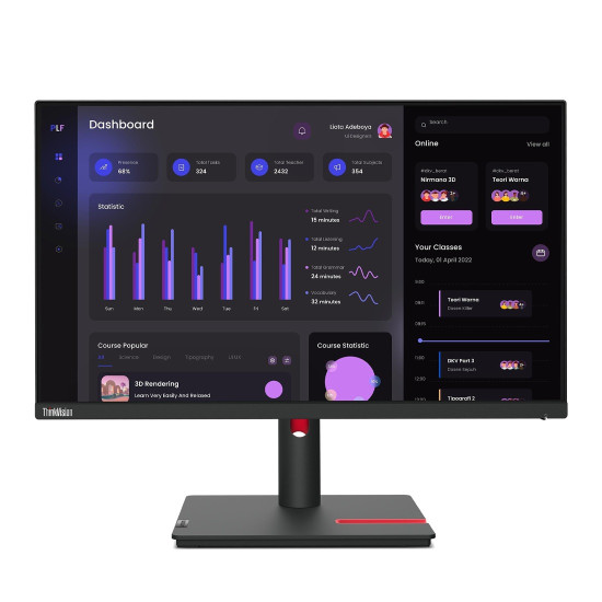 Монитор LENOVO ThinkVision T24i-30, 23.8 инча, 1920x1080, 4ms, 60Hz, HDMI