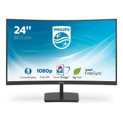 Монитор PHILIPS 241E1SC, 23.6 инча, VA, Curved 1500R, 1920x1080, 75Hz, 4ms