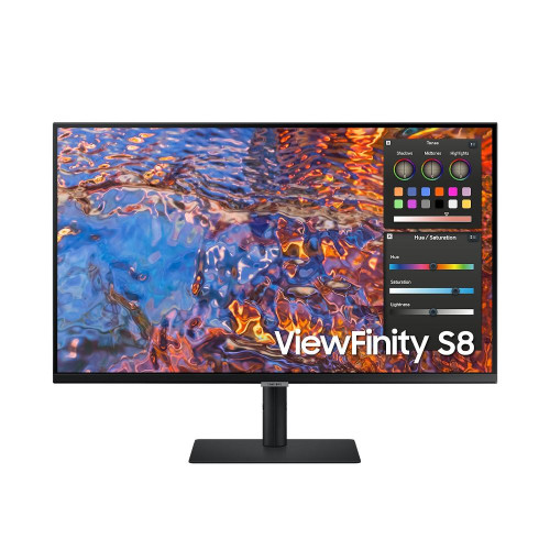 Монитор SAMSUNG ViewFinity S8 S80PB, 32 инча, 16:9, 3840 x 2160, IPS, 5 ms, Swivel, Pivot, Tilt, HDMI, USB-C 90 W, LAN, USB 3 Hub