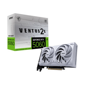 Видеокарта MSI GeForce RTX 5060 8G VENTUS 2X OC WHITE, 8GB GDDR7, 128-bit, PCIe 5.0 (x8), 3x DP 2.1b, HDMI 2.1b