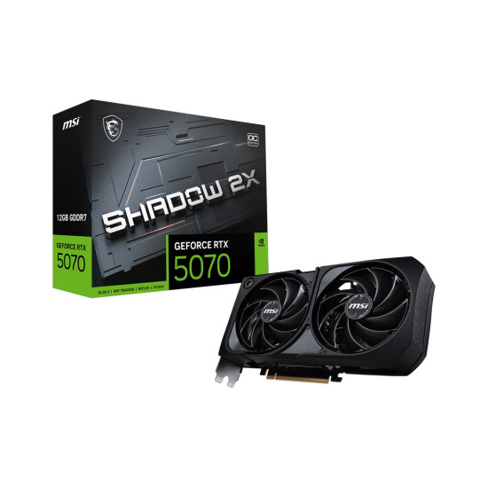 Видеокарта MSI GeForce RTX 5070 12G SHADOW 2X OC, 12GB GDDR7, 192bit, PCIe 5.0, 3x DP 2.1b, HDMI 2.1b