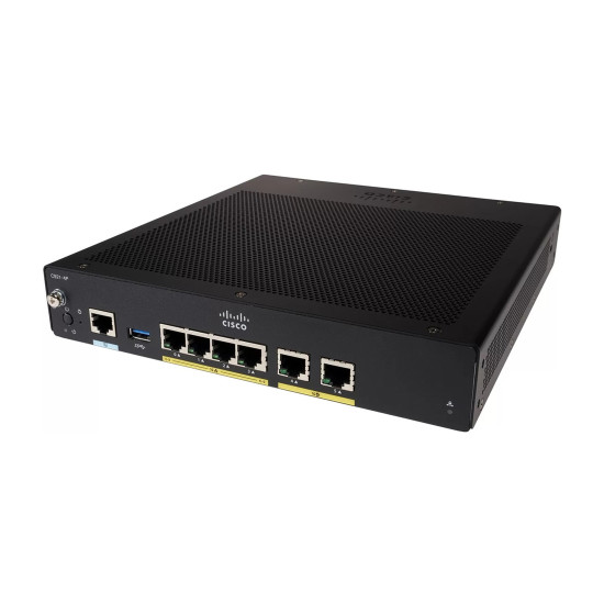 Рутер Cisco 921-4P, Ethernet, 4 порта RJ-45, 10/100/1000 Mbps, 1 WAN, 1 USB, 1 Console