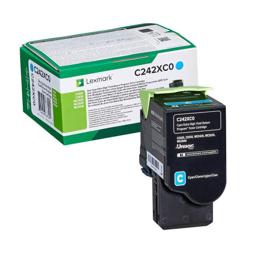 Тонер касета Lexmark C242XC0, Cyan