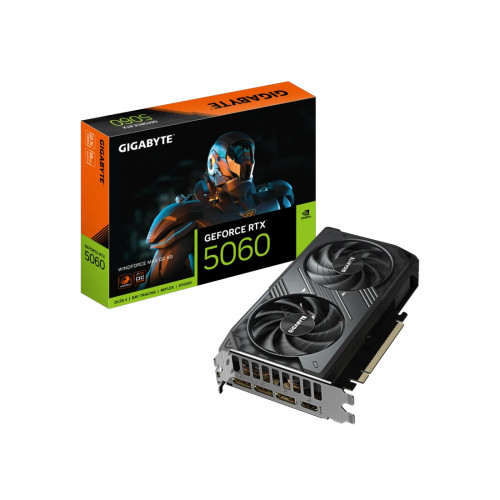 Видеокарта Gigabyte GeForce RTX 5060 WINDFORCE MAX OC 8GB, GDDR7, 128-bit, DLSS 4, PCIe 4.0, HDMI/DP