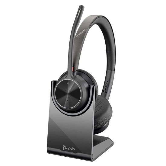 Безжични слушалки HP Poly Voyager 4320, USB-C, BT700 адаптер, Стойка за зареждане