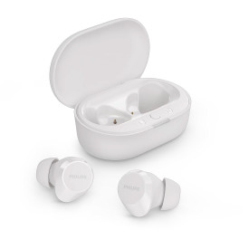 Безжични слушалки Philips TAT1209WT, True Wireless, Bluetooth, White