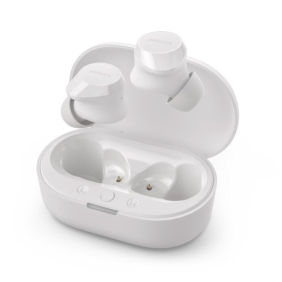 Безжични слушалки Philips TAT1209WT, True Wireless, Bluetooth, White
