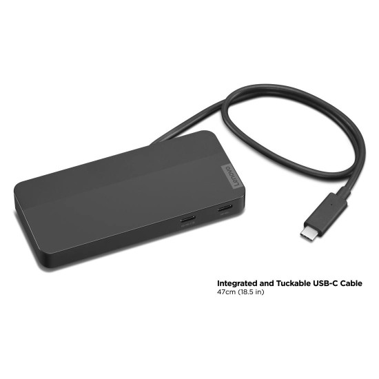 Докинг станция LENOVO USB-C Dual Display Travel Dock, 1xHDMI2.1, 1xDP1.4, 1xUSB-A, 2xUSB-C, 1xRJ45